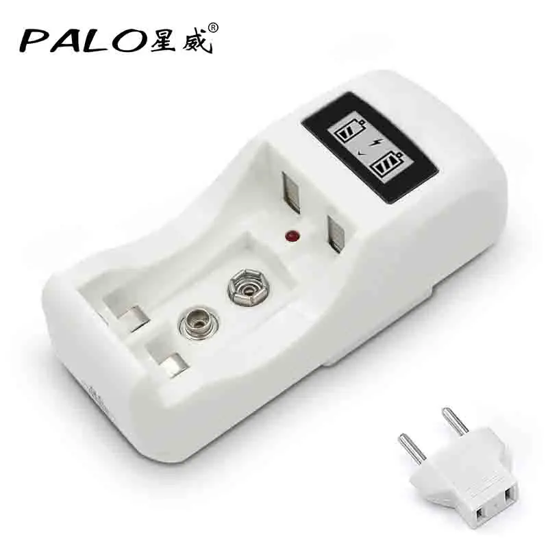 

PALO Universal LED Display Smart Intelligent Battery Charger For 1.2V Ni-MH NiCd AA/AAA Battery 9v Ni-MH Rechargeable Batteries