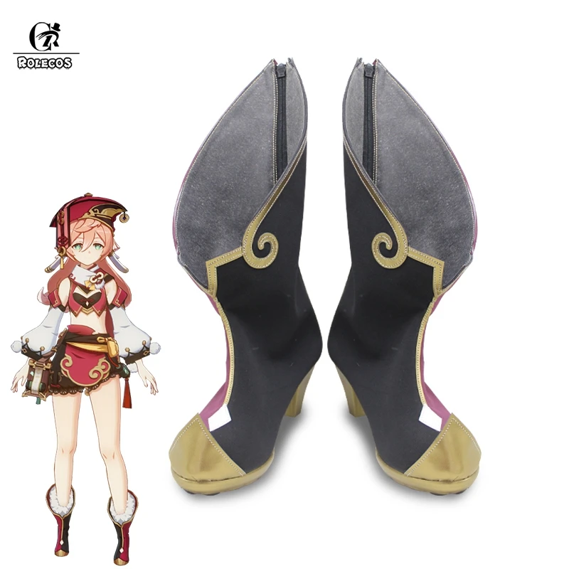 

ROLECOS Game Genshin Impact Yanfei Cosplay Shoes Yanfei Cosplay High Heels Shoes for Women Halloween Shoes Cosplay