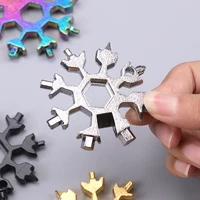 18 in 1 snowflake snow wrench tool spanner hex wrench multifunction camping outdoor survive tools wrenches nut tools
