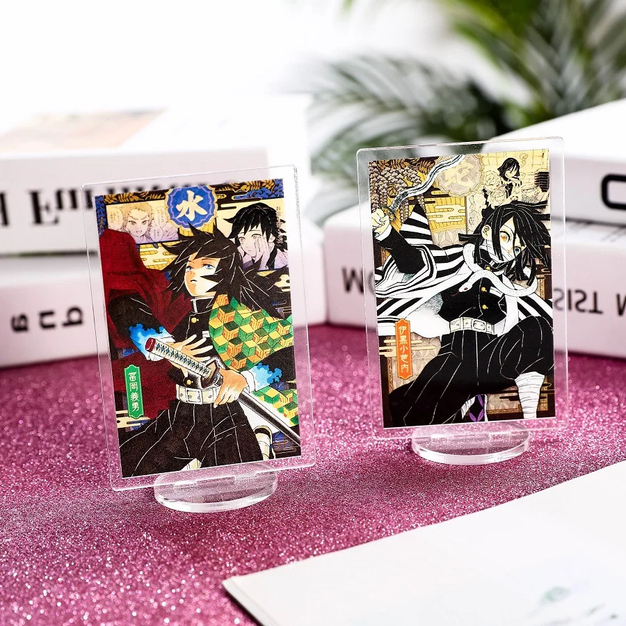 Anime Demon Slayer Kimetsu no Yaiba Stand Board Kamado Tanjirou Cosplay Cartoon Acrylic Desk Stand Board Decors 7.5x11.5cm