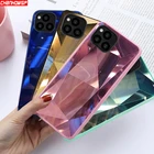 Блестящий Алмазный зеркальный чехол для iPhone 12 11 Pro XS Max XR X, мягкий бампер из ТПУ с мягкими краями, задняя крышка для iPhone 12 mini 7 8 6 Plus SE 2020, бампер