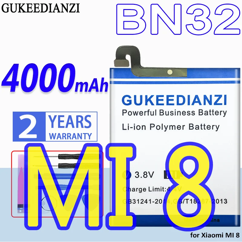 

4000mAh High Capacity GUKEEDIANZI Battery BN32 For Xiaomi MI 8 MI8