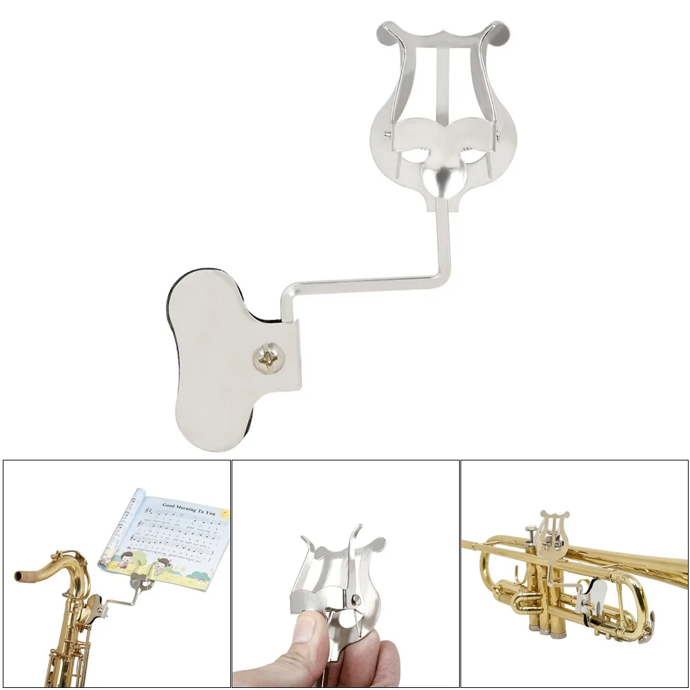 

Trumpet Clip Clamp On Music Sheet Clips For Wind Instrument Saxophone Sax Stands Lightweight Durable Portable Marching Lyre