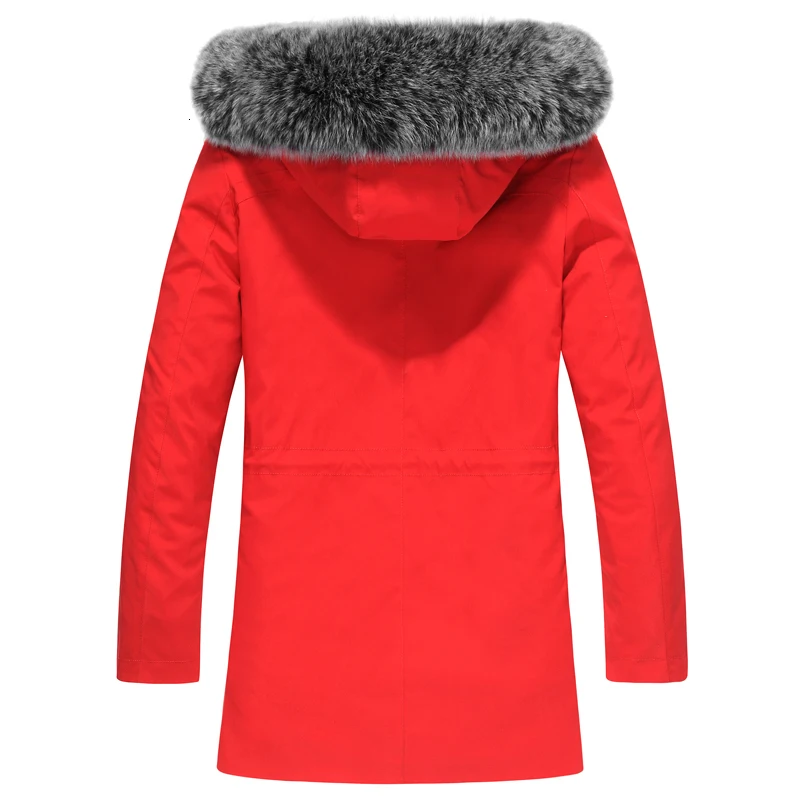 Пальто из натурального меха Для мужчин натуральный Лисий меховой воротник с