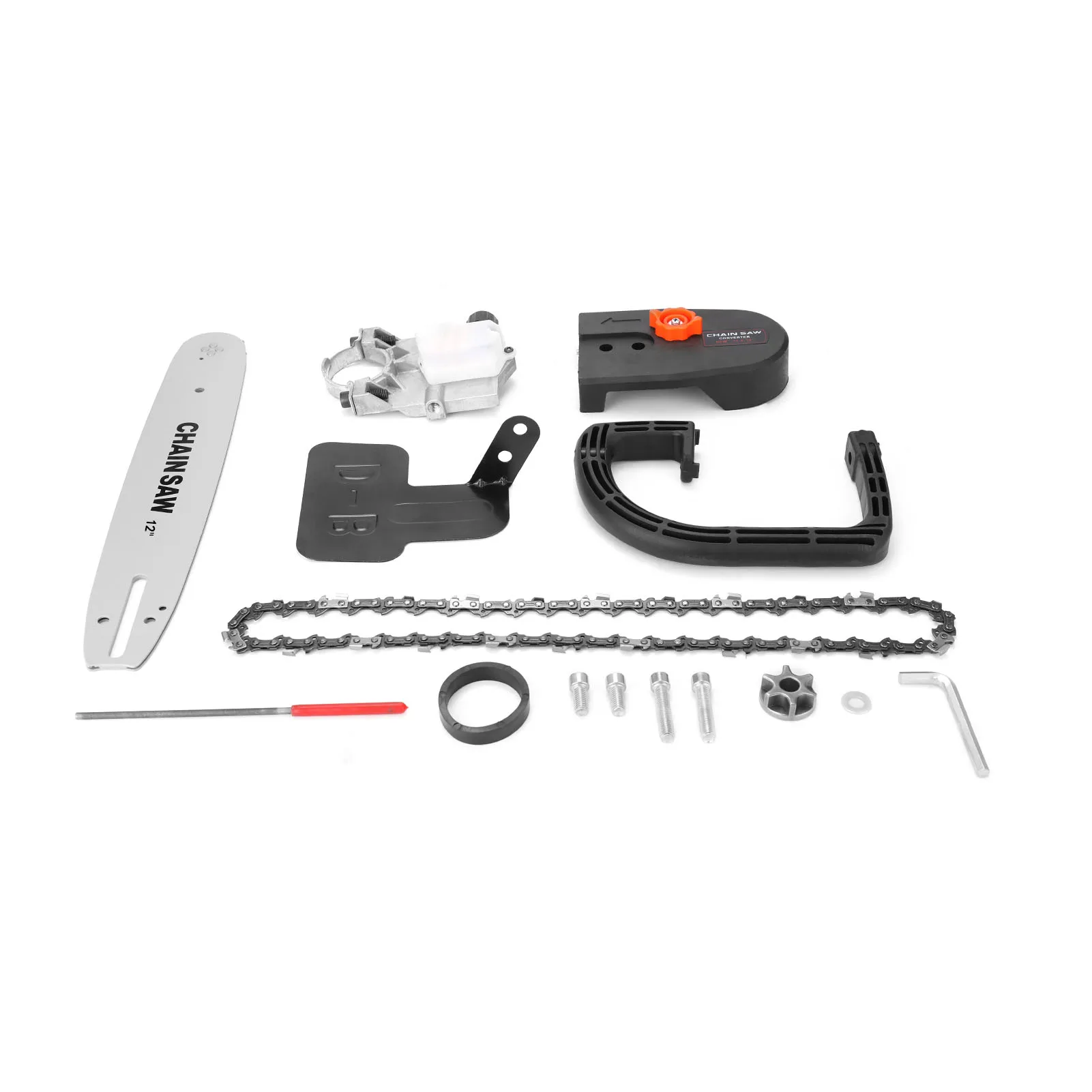 

12 Inch Electric Chainsaw Adjustable Bracket Set Change Angle Grinder into Chainsaw Part Kit Power Tool with M-10 Chain-wheel