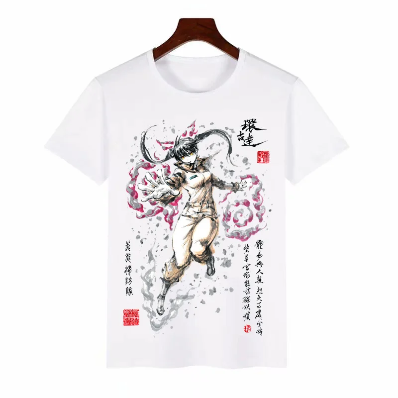 

New Fire Force Enn Enn no Shouboutai T-shirt Cosplay T shirt Fashion Men Women Tees Ink Painting T Shirts