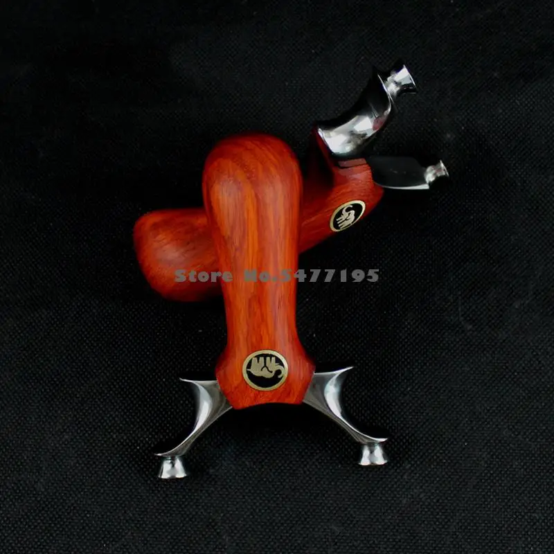 

Heavy Hunting Slingshot Stainless Steel Catapult + Wood Handle with Rubber Band Outdoor Shooting Game Sling Shot 2019 New