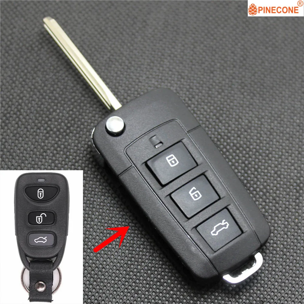 PINECONE для ключа чехол Hyundai Sonata Nf Sonatanf Автомобильный ключ 3 кнопки необработанное