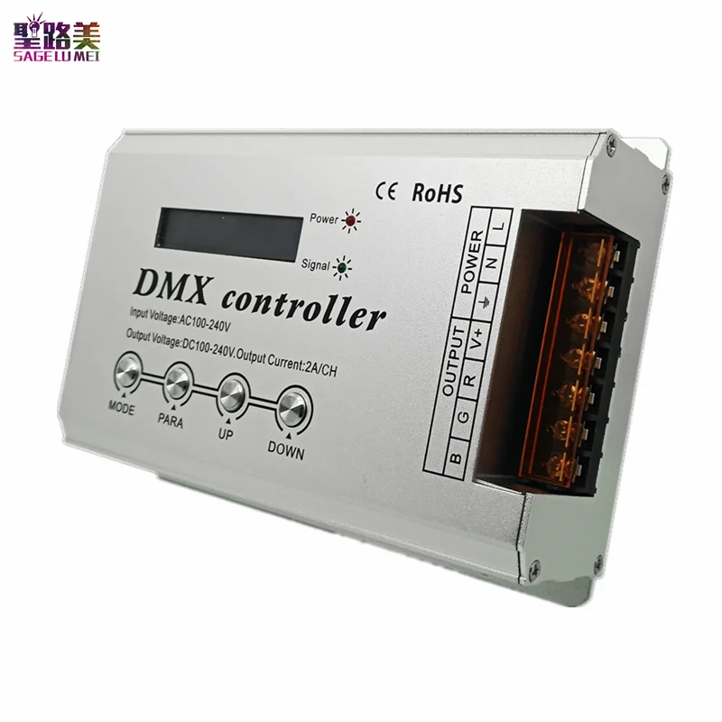 

DMX300 AC110V 220V RGB Led DMX LED Decoder Console Controller Dimmer for 110V/220V RGB Led Neon Strip Light Tape 1320W 3CH x 2A