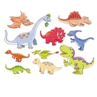 Милый мультфильм животных набор патч динозавр футболка аппликация виниловые наклейки теплопередача моющиеся значки патч DIY украшения