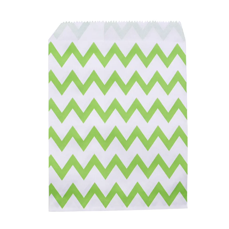 DB06 25/50pcs 18*13cm Kraft Paper Bags Wave Stripe Dot Gift Bag for Wedding Birthday Candy Snack Bag Festival Party Wrapping Supplies - Цвет: DB06