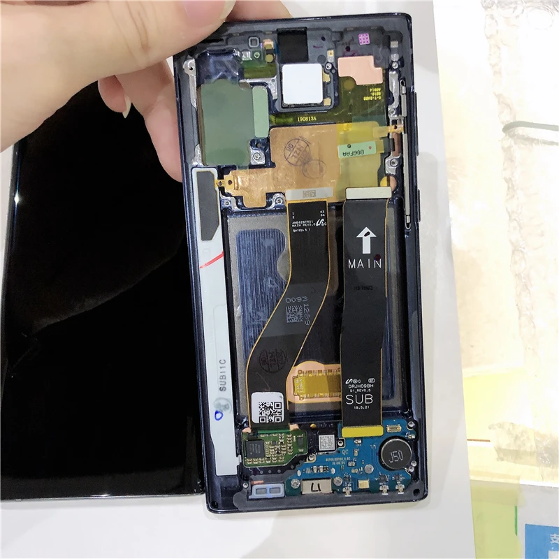 AMOLED для SAMSUNG Galaxy Note 10 N970F lcd с рамкой дисплей сенсорный экран для SAMSUNG Note 10 дисплей Note10 N970U N970N N9700