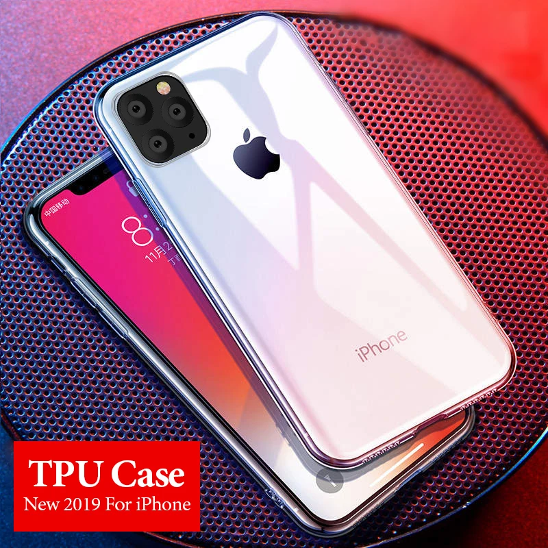 For iPhone 11 Pro Max 6.5 New Phone Soft Transparent TPU Case iphone 2019 5.8 6.1 Protective Anti-fall Capa |