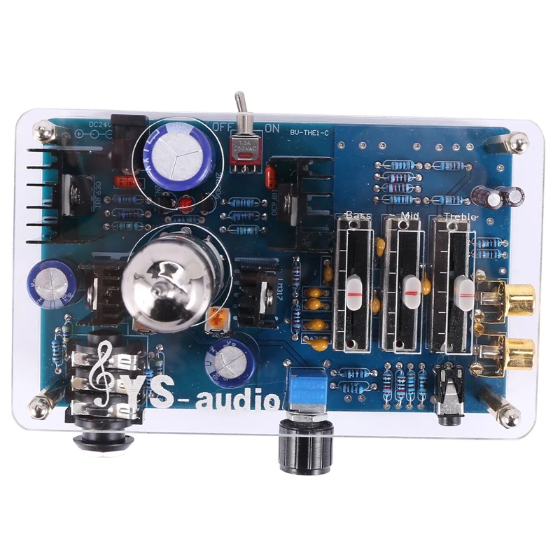 

12AU7 Tube Headphone Amplifier Stereo Class a Audio Amp Tube Preamplifier Amplifier with Tone Adjustment for Home