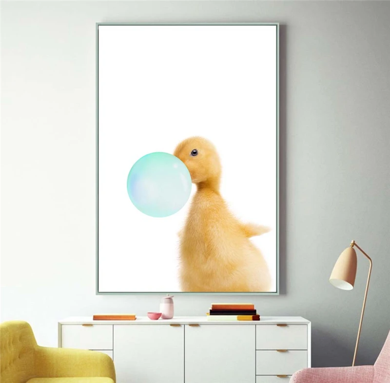 Детский слон Зебра утка сафари принты лесные животные Холст Искусство Плакат для