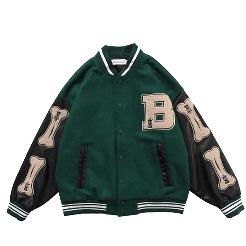 2021 Men's Autumn Hip Hop Patchwork Color Block Jackets Harajuku Streetwear Bomber Jacket Baseball Coats Unisex Embroidery Tops