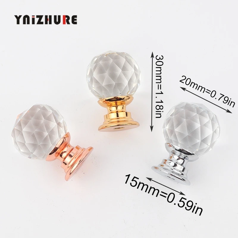 YNIZHURE ручки из хрустального стекла в форме алмаза ручка для кухонного шкафа|Ручки
