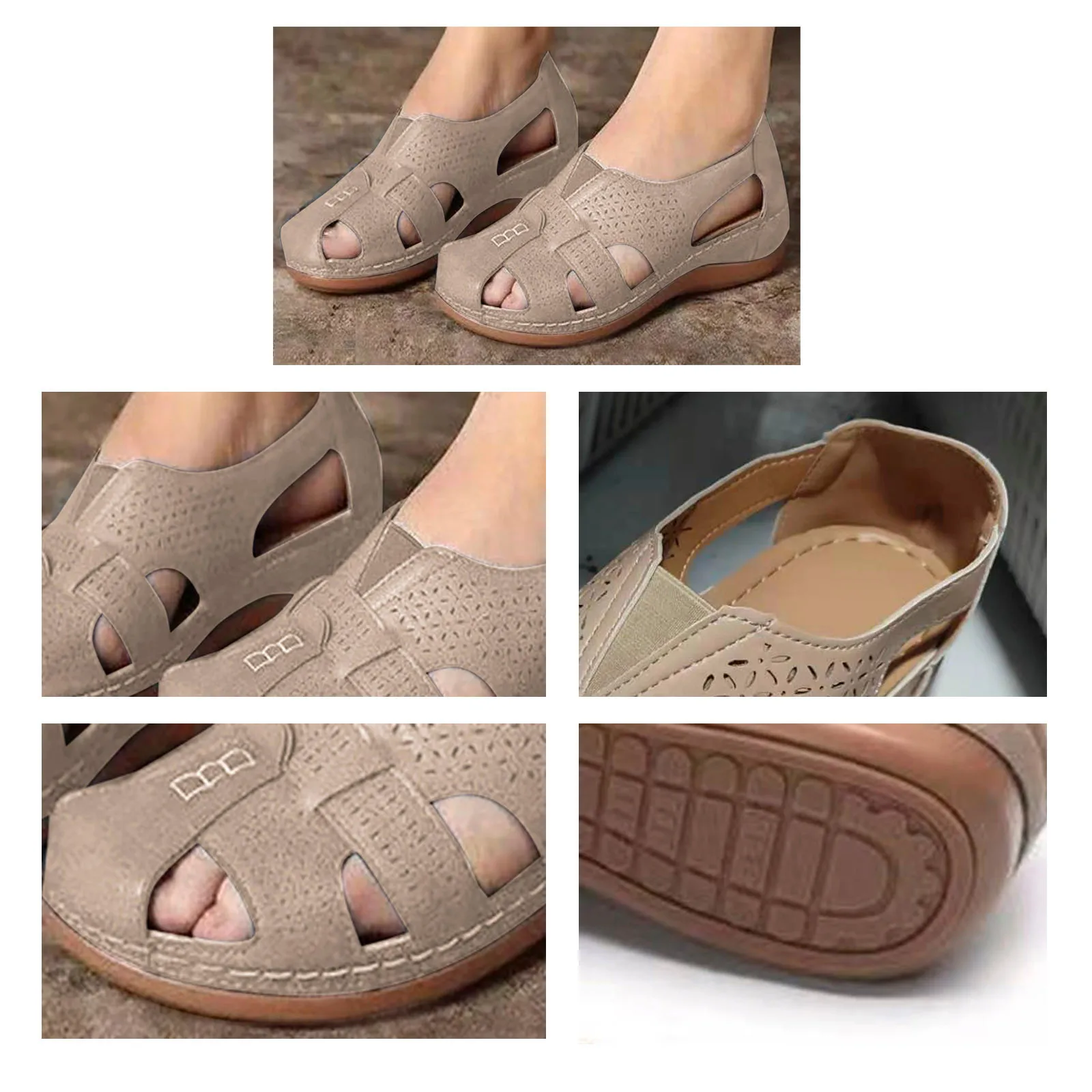 

Wedge heel women's shoes new embroidered open toe sandals hollow flip flops summer sandals women's breathable wedges sandals