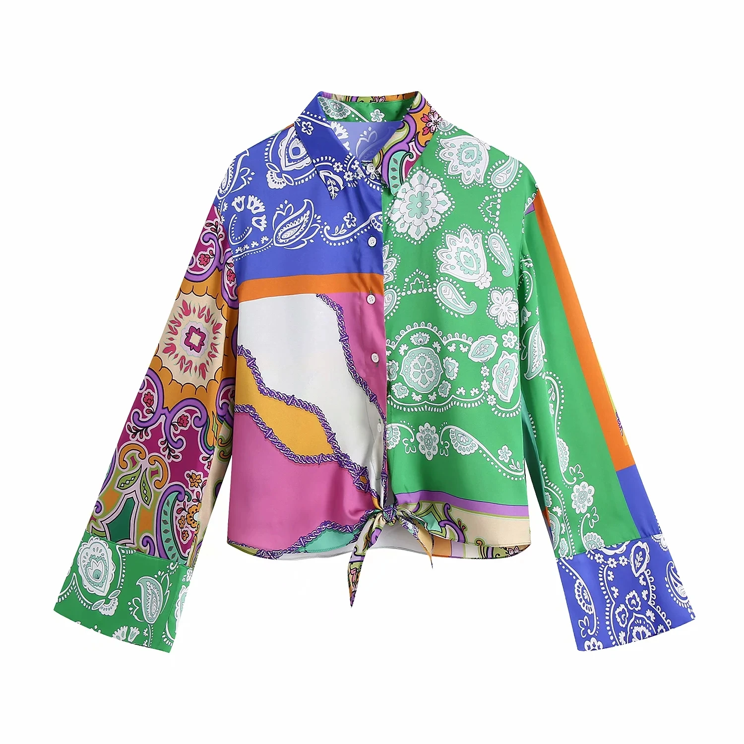 

New Spring Summer Women Retro Printing Simple Style Long Sleeve Shirt And High Waist Casual Shorts And Skirts Set XITIMEAO