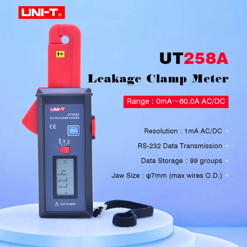 Цифровой амперметр UT258A измеритель тока утечки переменного/постоянного 10000