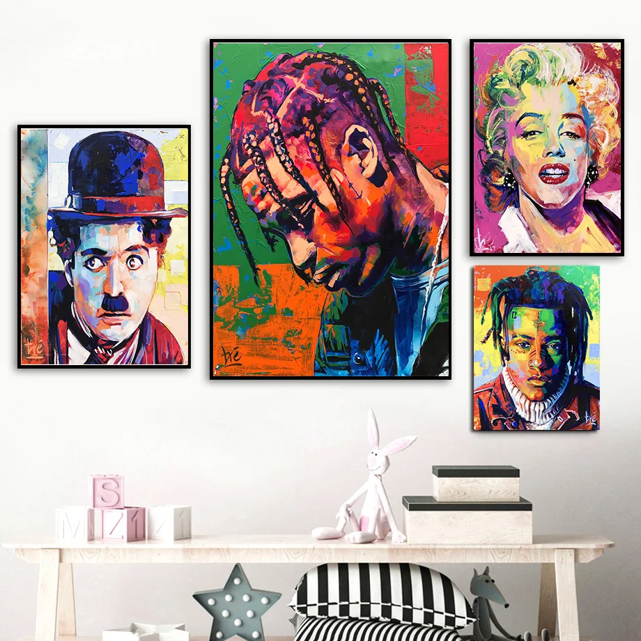 Рэпер Star портрет холст Живопись Рисунок Wall Art Изображение акварель Картины