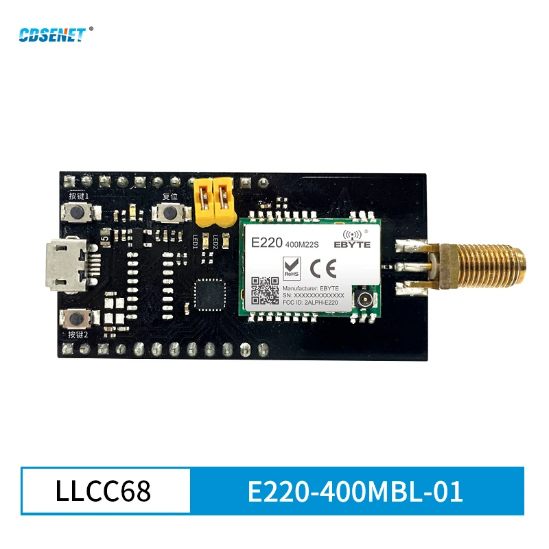 

433MHz 470MHz Lora Test Board Development Evaluation Kit for E220-400M22S USB Interface With Antenna CDSENET E220-400MBL-01