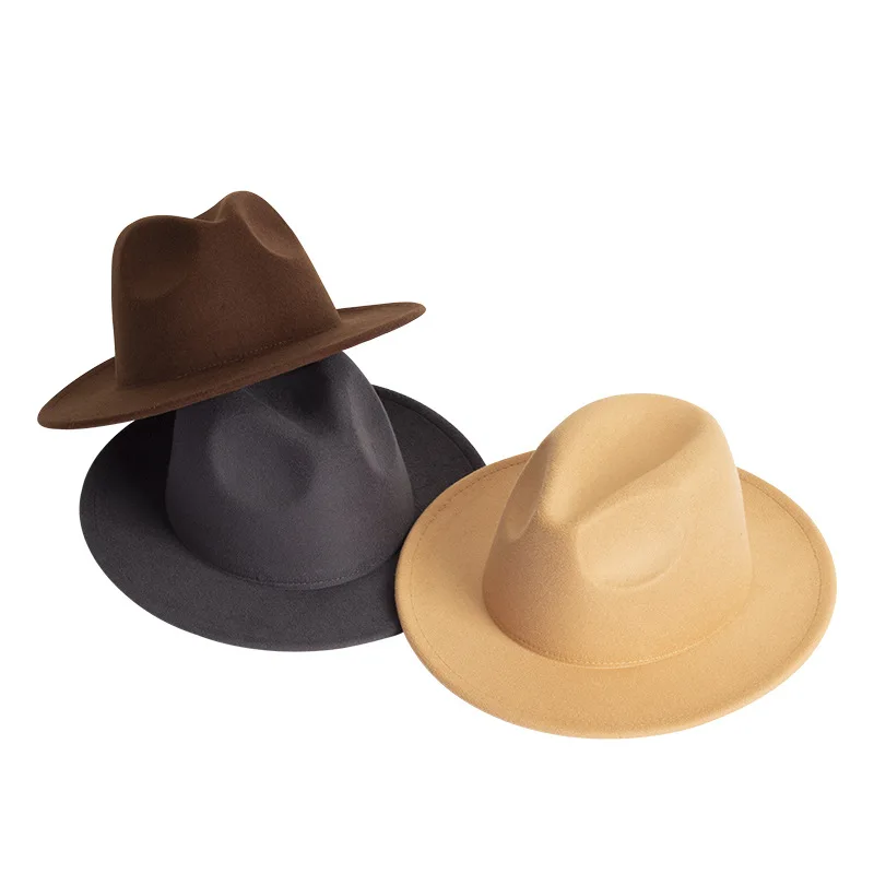 Шляпа верблюжьей расцветки шляпа с широкими полями Мужская джазовая церковная