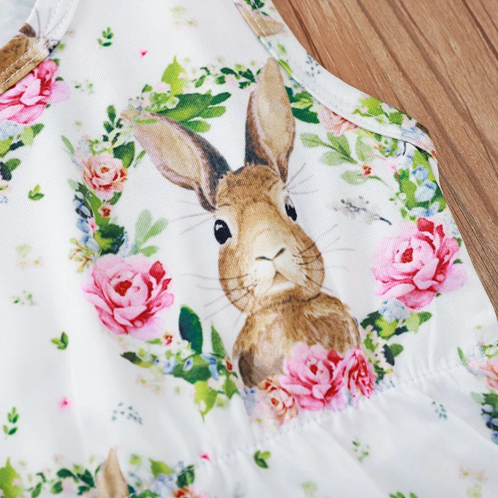 Одежда для новорожденных маленьких девочек с рисунком кролика Пасхальный