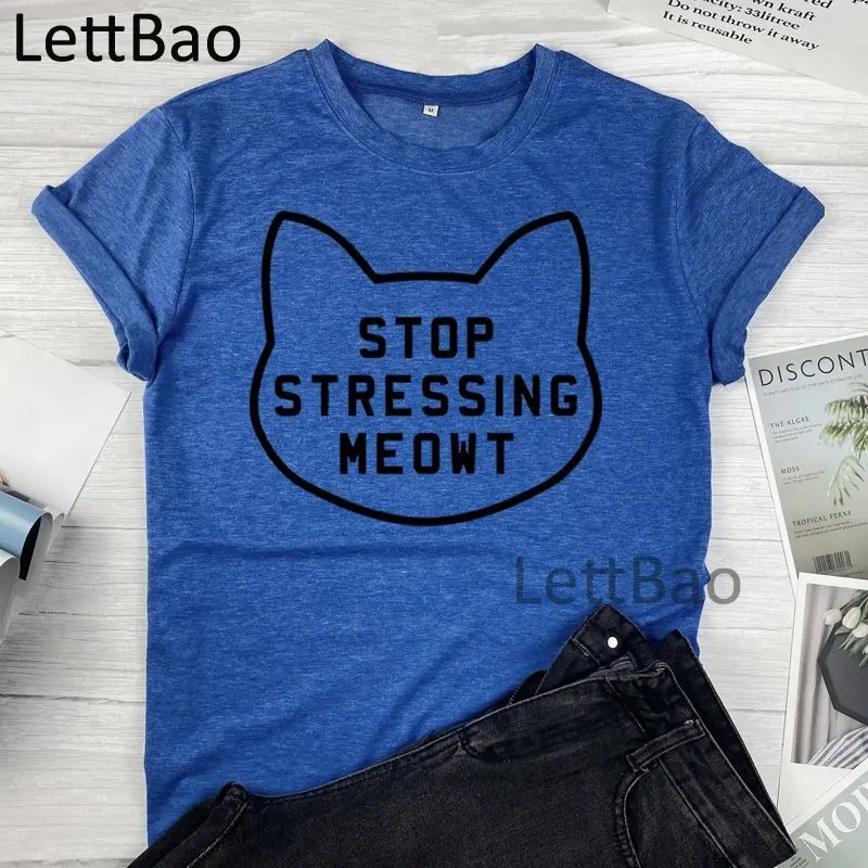

Funny Letter Cat Print Women Tshirt Harajuku Summer New Fashion T Shirt Short Sleeve T-Shirt Streetwear Casual Top Tees Female