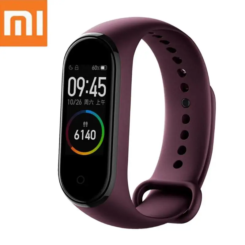 Кофе Китайская версия, Xiaomi Mi, музыка, Bluetooth, 4, 5 АТМ, пульсометр, фитнес, водонепроницаемый, умный Браслет, сенсорный экран, браслет, Новинка - Цвет: Кофе