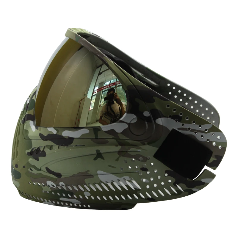 Большая камуфляжная Тактическая Военная пейнтбольная маска Lotus для страйкбола