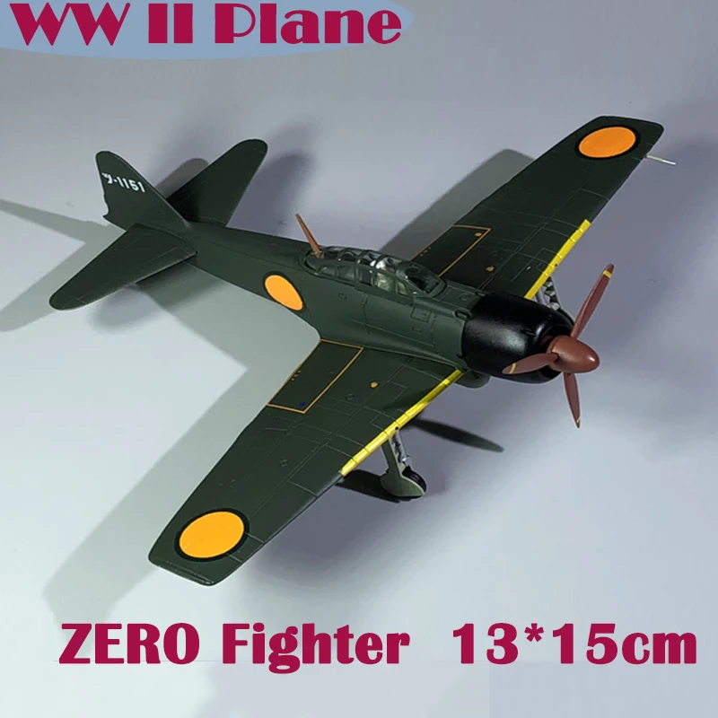 Модель самолета 1/72 WW2 японский истребитель Zero 0 литая пластиковая модель