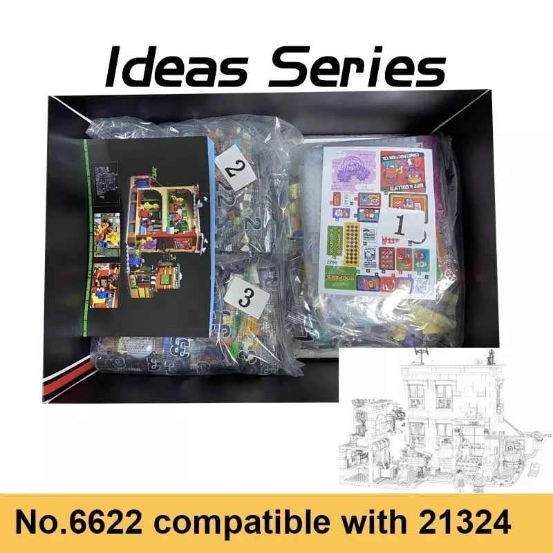 

Ideas Series 123 Sesame Street View City Elmo Cookie Big Bird Figures Building Blocks Bricks Toys For Children's Gifts 21324