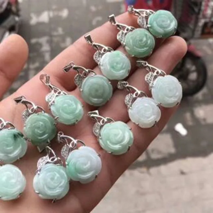 Новый s925 чистого серебра инкрустированный с натуральным изумрудом грузовой розы