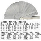 Щуп с 32 лезвиями, прибор для измерения зазора 0,02-1 мм0,0008-0,040 дюйма, для регулировки клапана двигателя