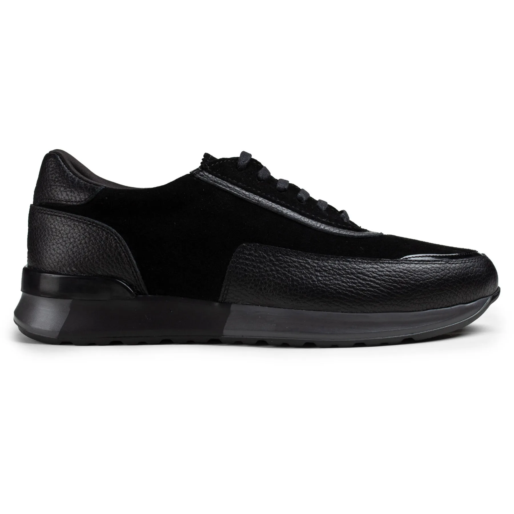 

Deery, Genuine LeatherMen 'S Black Suede Calfskin Sneakers High Quality Fashion Casual Shoes