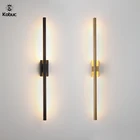 Современная линейная светодиодная настенная лампа Kobuc, 60 см, 80 см, 100 см, 120 см, настенный светильник, настенное бра для бара, зеркала, переднее Черное золото, светодиодное бра, светильник в