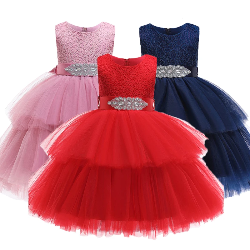 Кружевное Цветочное платье для маленьких девочек детское бальное элегантные