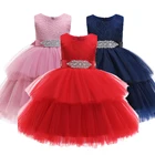 Кружевное Цветочное платье для маленьких девочек, детское бальное платье, элегантные вечерние платья-пачки, рождественские платья, костюм, детская одежда принцессы