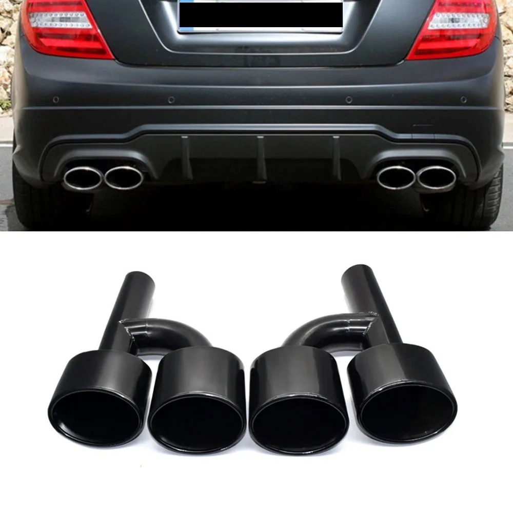 

2pcs Stainless Steel Material Type Exhaust Tip Muffler W204 Exhaust Tip For Mercede-s-Benz W204 C180 C200 C260 C300 C63