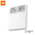 Умный настенный выключатель Xiaomi Mijia, Беспроводной Выключатель с 3 клавишами и экраном для контроля температуры и влажности, работает с приложением Mi Home