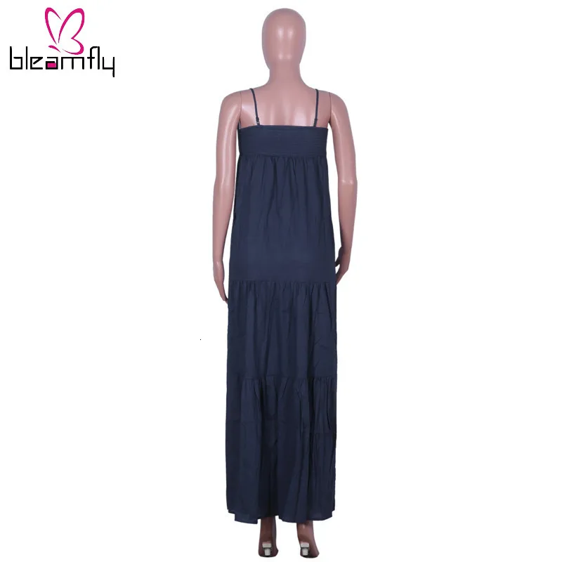 2019 женское летнее Пляжное Платье макси с бретельками и завязками длинное