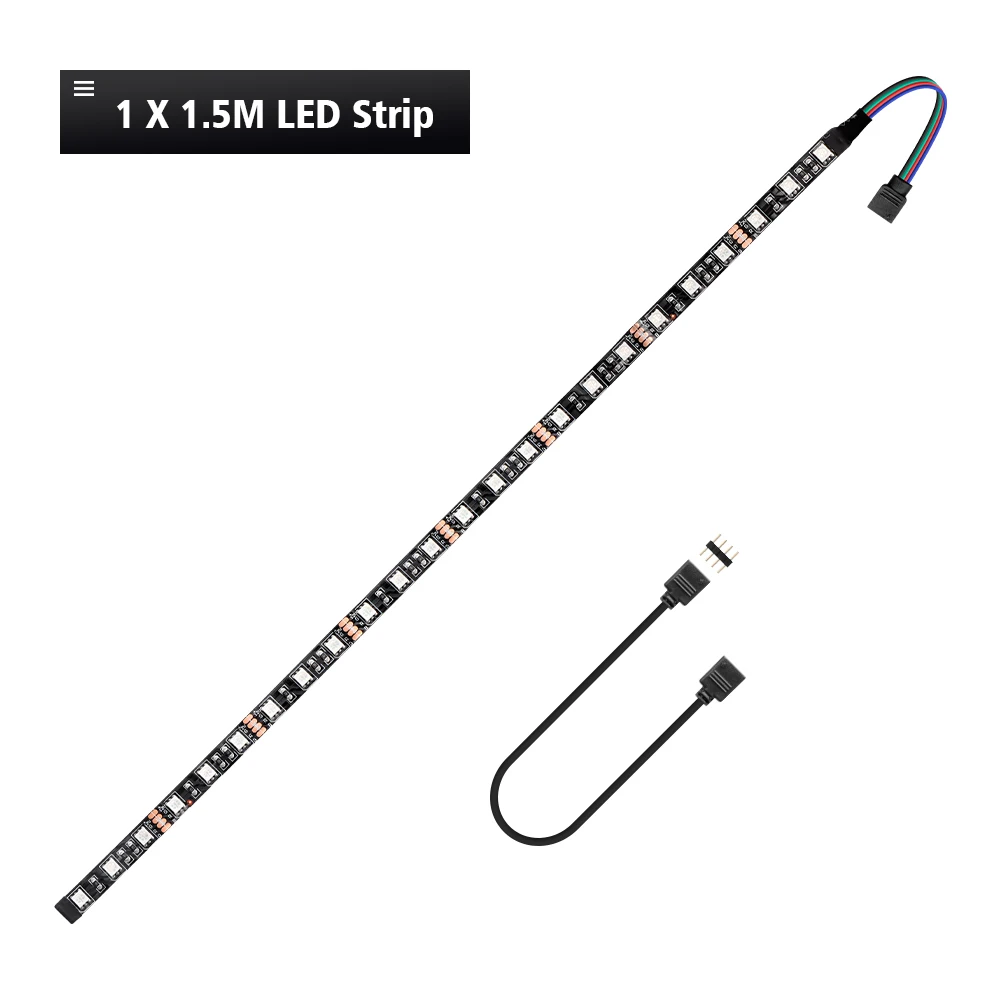 1 x 1.5M LED Strip ПК Светодиодные ленты светильник цветная(RGB) для детей возрастом от 12V материнская плата Управление/ПК компьютер чехол 50 см, 1 м, 2 м, с 4 Pin коробка передач-Заголовок(+ 12 V, G, красные/зеленые/голубые/желтые/белые Светоотражающие B - Испускаемый цвет: 1 x 1.5M LED Strip