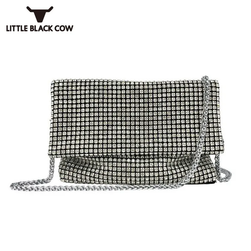 Известный бренд алмазы цепи маленькая сумка Для женщин дизайнерские стразы