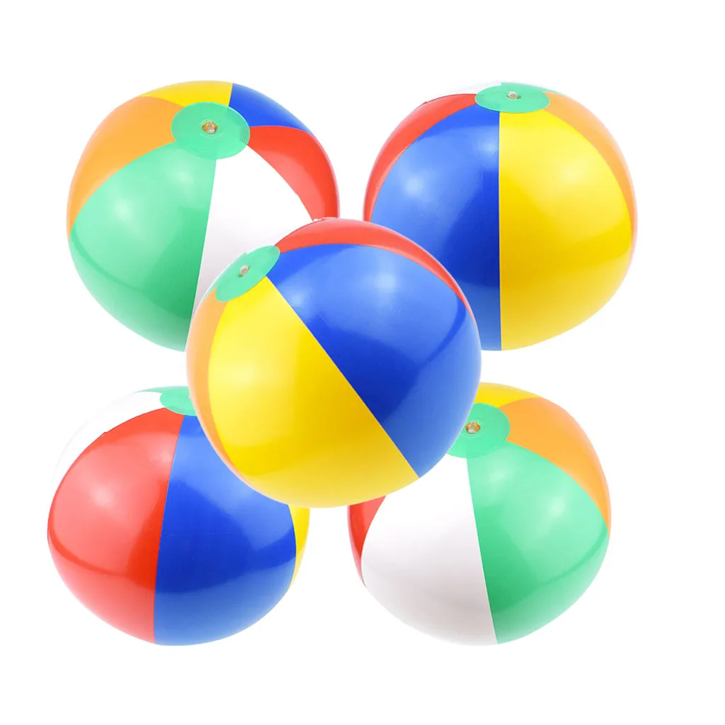Juego de 5 pelotas de playa para ni&ntilde;os, juguete infantil de Color arco&iacute;ris, EN LA Piscina Fiesta, agua, verano, 2021-1