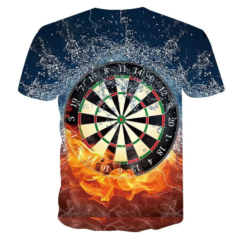 2019 Summer Best 3D T Shirts Dart Board T-Shirt Darts Throw Game Graphic Tee Short sleeve Designer Drop ship | Мужская одежда