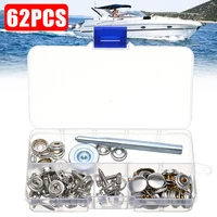 62pcsset stainless steel snap fastener clips kit button hand tool press studs set craft snaps fixing tool