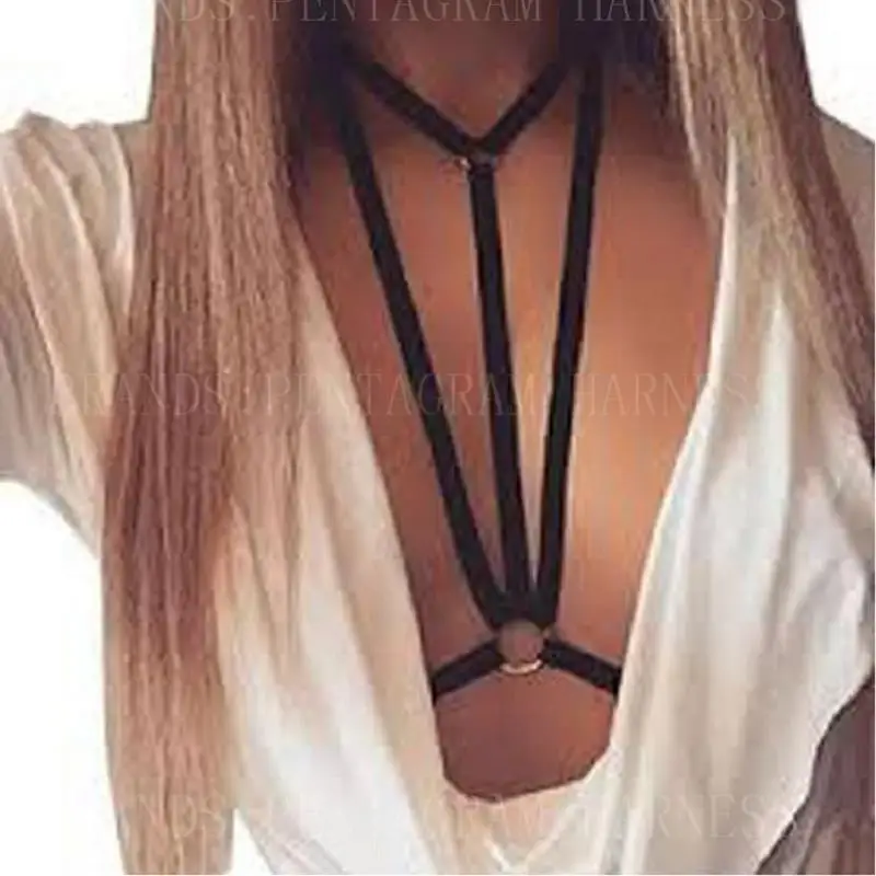 

Black Sexy lingerie Elastic Bra Harness Strappy Chest Bondage Underwear For Women Plus Size
