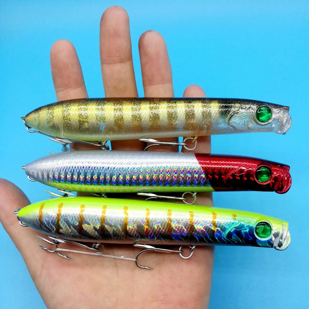 HOOFISH, 3 шт./лот, Поппер, приманка для рыбалки, 26 г/12,5 см, 8 цветов, для поверхности воды, карандаш, жесткая приманка, искусственная приманка
