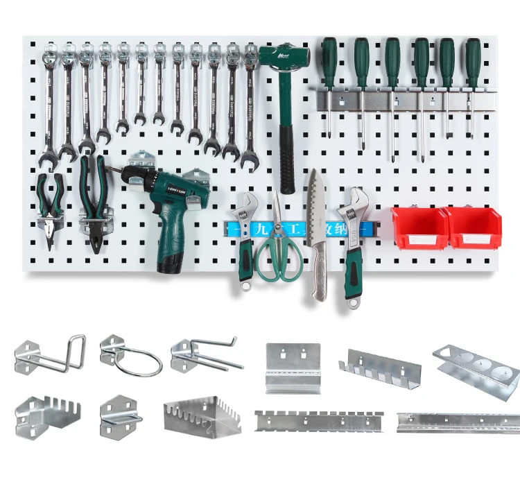 Wall-Mounted Hole board hook Hardware Tool Storage rack toolbox Hanging board Tool Storage Angle Grinder organize Box